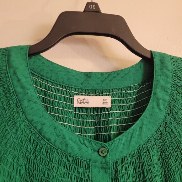 NWT Croft Barrow Green Swiss Dot Midi Dress XXL Cottagecore Modest Spring Career - Picture 11 of 14